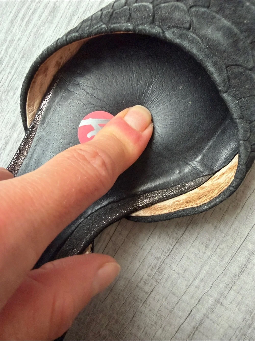 Matt Bernson Black Pointed D'Orsay Flats with Textured Upper, Size 6.